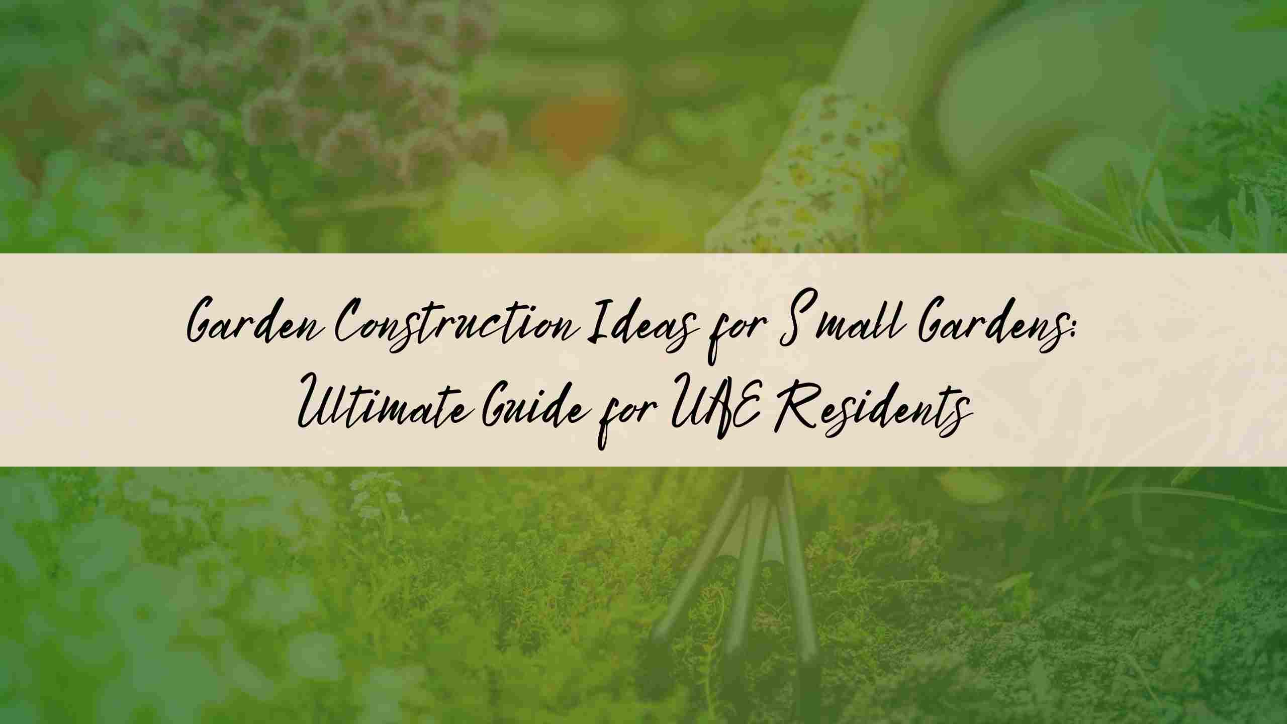 Garden Construction Ideas for Small Gardens: Ultimate Guide for UAE Residents